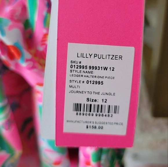 BNWT - Lilly Pulitzer Ledger Halter Swimsuit in Women's Size 12 - Picture 9 of 10